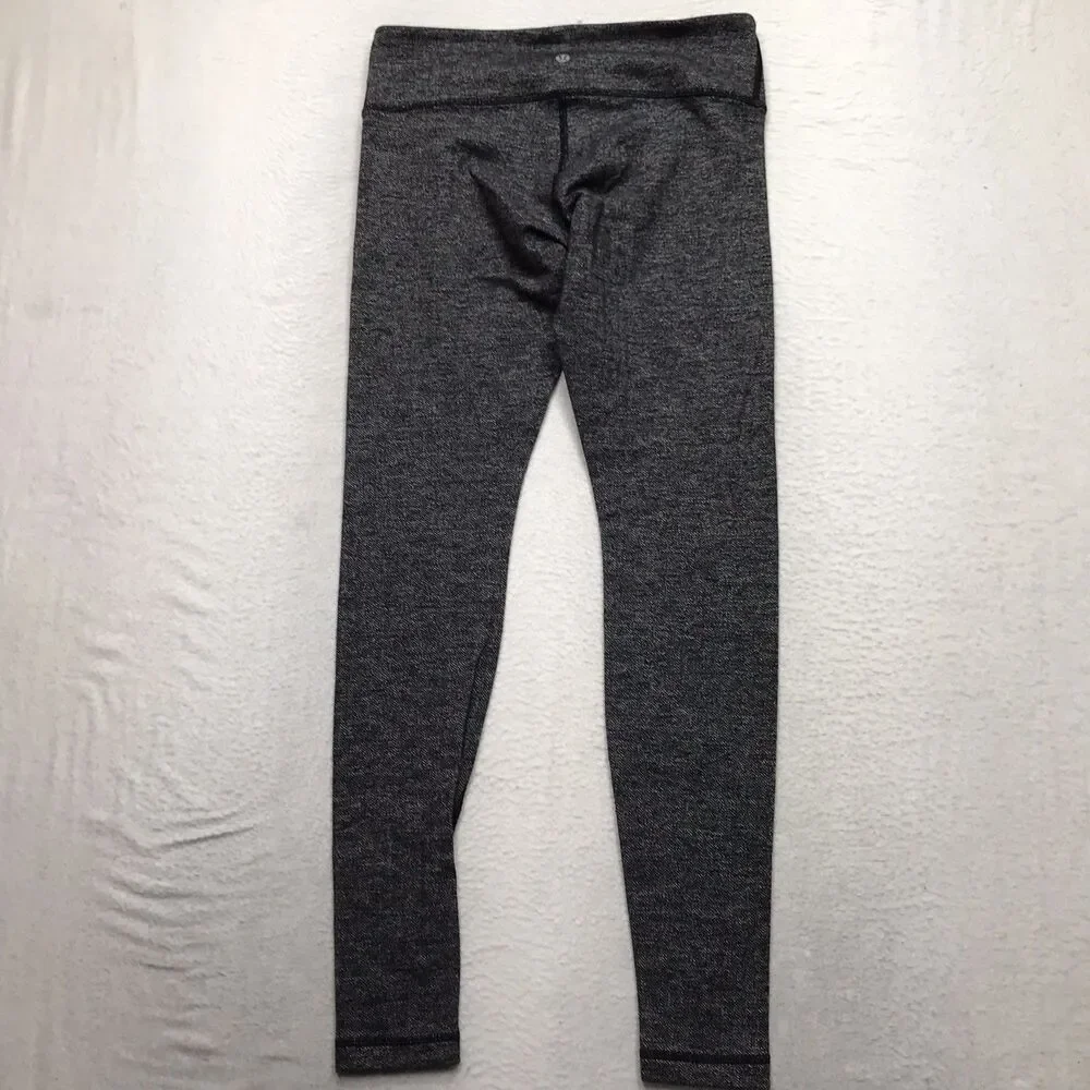 LULULEMON Wunder Under Legging Women L (28x30) Gray Herringbone Yoga Workout